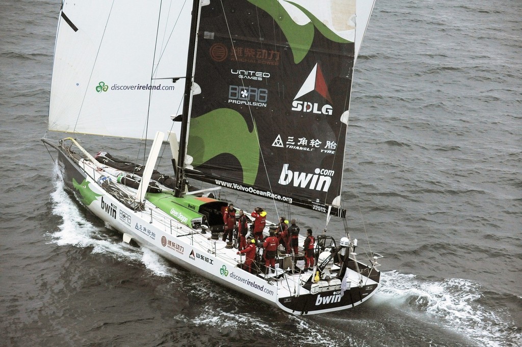Green Dragon, skippered by Ian Walker (GBR) finish third on leg 8 from Galway to Marstrand, crossing the line at 03:05:40 GMT 11/06/09 © Rick Tomlinson/Volvo Ocean Race http://www.volvooceanrace.com