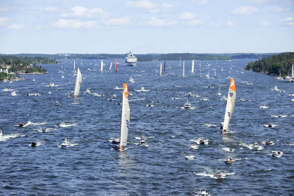 The City Sprint from Sandhamn, the finish line of leg 9, to the city of Stockholm © Rick Tomlinson/Volvo Ocean Race http://www.volvooceanrace.com