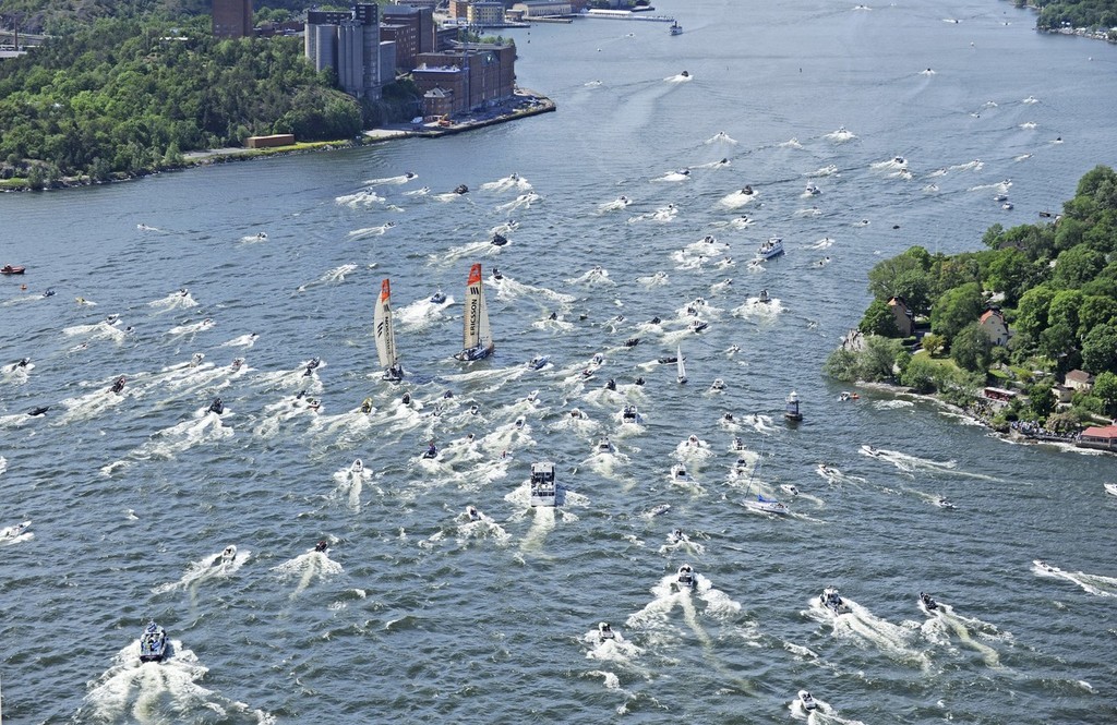 The City Sprint from Sandhamn, the finish line of leg 9, to the city of Stockholm © Rick Tomlinson/Volvo Ocean Race http://www.volvooceanrace.com