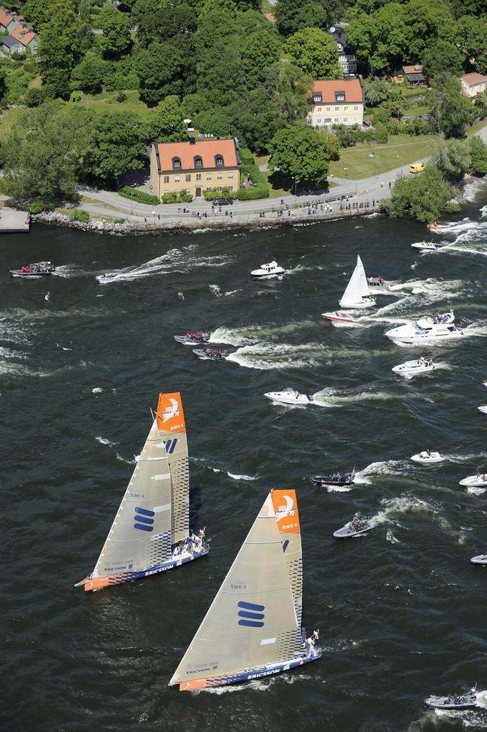 The City Sprint from Sandhamn, the finish line of leg 9, to the city of Stockholm © Rick Tomlinson/Volvo Ocean Race http://www.volvooceanrace.com