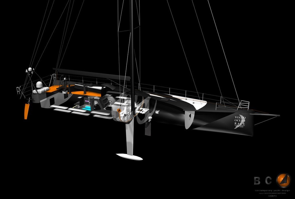 The Botin Carkeek Yacht Design rendering of the second generation Volvo Open 70 © Botin Carkeek Yacht Design http://www.botincarkeek.com/