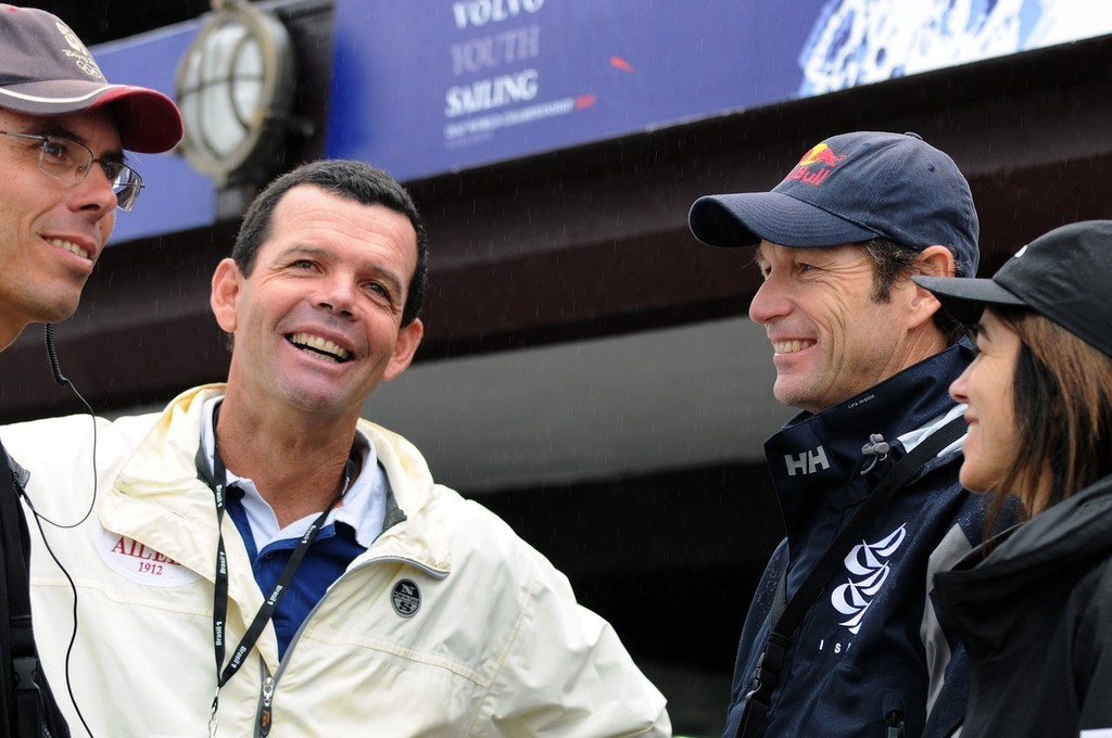 Torben Grael, winning skipper of Ericsson 4 in the Volvo Ocean Race 2008-09, is reunited with Telefonica Black’s Santiago Lange at the Volvo Youth Sailing ISAF World Championship 2009 in Buzios, Brazil.  Lange is Championship Coach for the event who provides coaching to the sailors at the Youth Worlds whose nations have been unable to send support staff to the championship, in particular to those sailors competing thanks to fun ©  David Kneale/Volvo Ocean Race http://www.volvooceanrace.com/