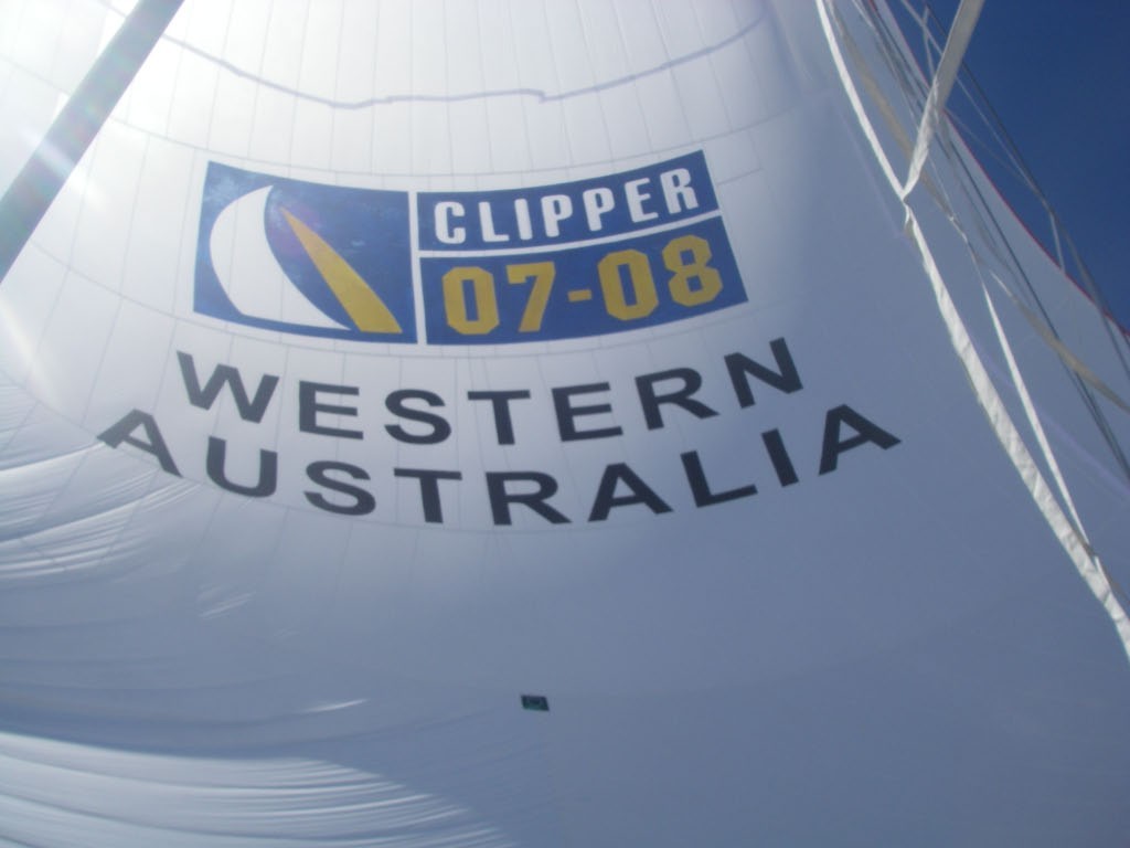 westernaustralia.com’s midweight spinnaker. - Clipper 07-08 © Clipper Ventures PLC . http://www.clipperroundtheworld.com
