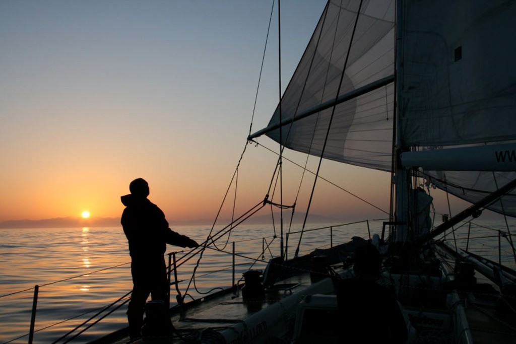 westernaustralia2011.com trimming spinnaker at sunset (Clipper 07-08) © Clipper Ventures PLC . http://www.clipperroundtheworld.com