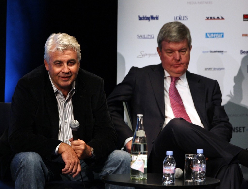 Brad Butterworth, Team Alinghi Skipper and Tactician and Sir Keith Mills, Team Origin Principal.  © onEdition http://www.onEdition.com