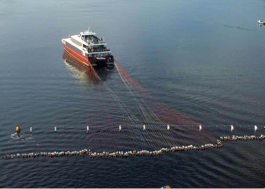 'Eagle' applies the power; shortly after this the primary tow line snapped ending the record attempt. - water ski record attempt photo copyright Mark Seaton taken at  and featuring the  class
