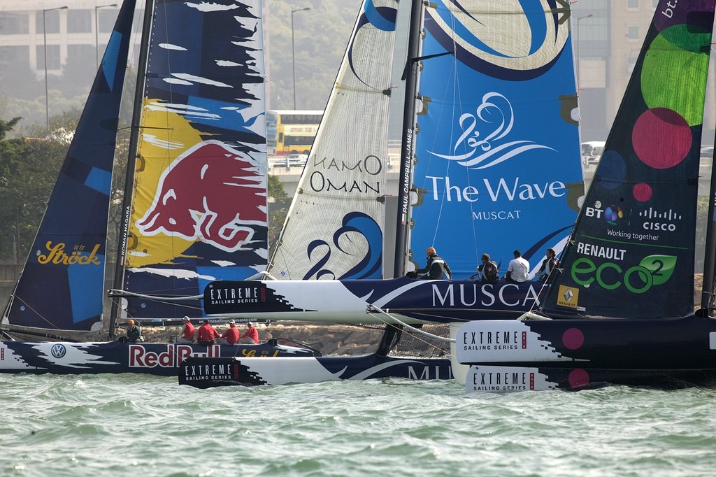 Extreme 40s, wall-to-wall. Extreme Sailing Series Asia 2009 &copy; Guy Nowell http://www.guynowell.com