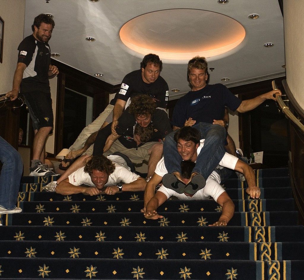 Extreme 40 crews do the Compass Room stairs. Seemed like a good idea at the time (1). © Guy Nowell http://www.guynowell.com