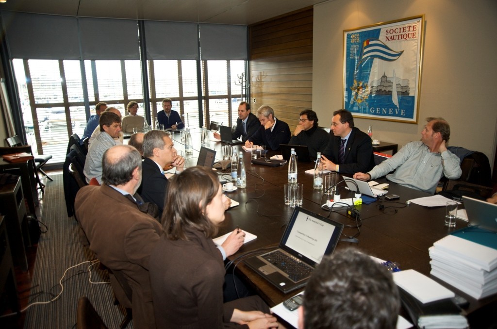 Working through the Protocol at the Competitor Meeting hosted by SNG - 12th December 2008 &copy; Schmid Chris/Alinghi www.alinghi.com