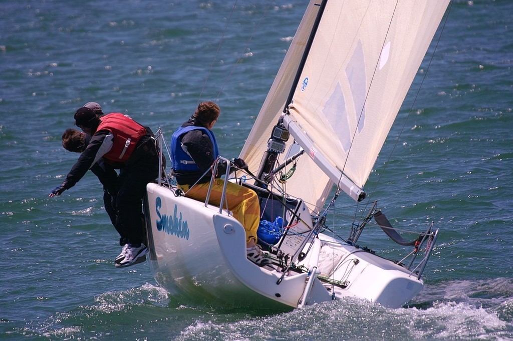 Kevin Clark’s crew on Smokin, giving it every ounce (12th O/A) - Autonet Mobile Melges 24 US Nationals-San Francisco © Chuck Lantz http://www.ChuckLantz.com