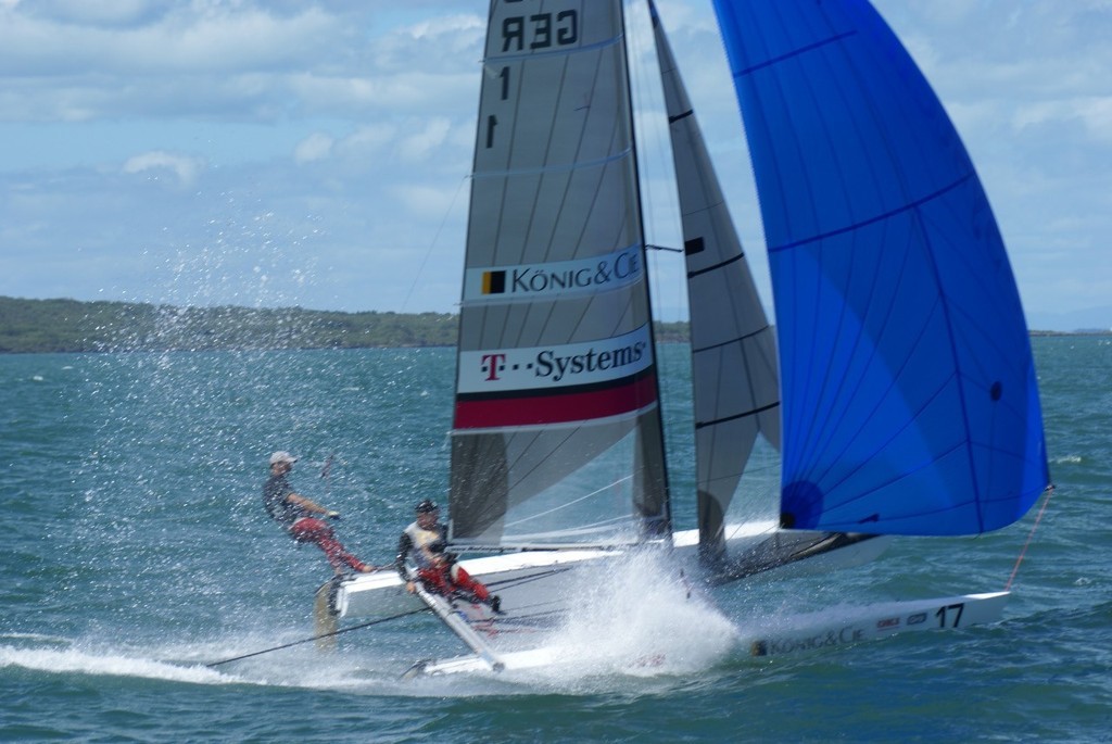 Germany's Roland Gaebler second in Race 7 2008 Tornado Worlds photo copyright Sail-World.com/NZ  taken at  and featuring the  class