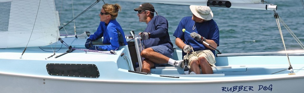 Keith Ives, Chuck Stevens and Laura Ives (r-l) are on top after the first day of racing in the Cal 20 North American Championships.  - Cal 20 North American Championships 2007 photo copyright Rick Roberts  taken at  and featuring the  class