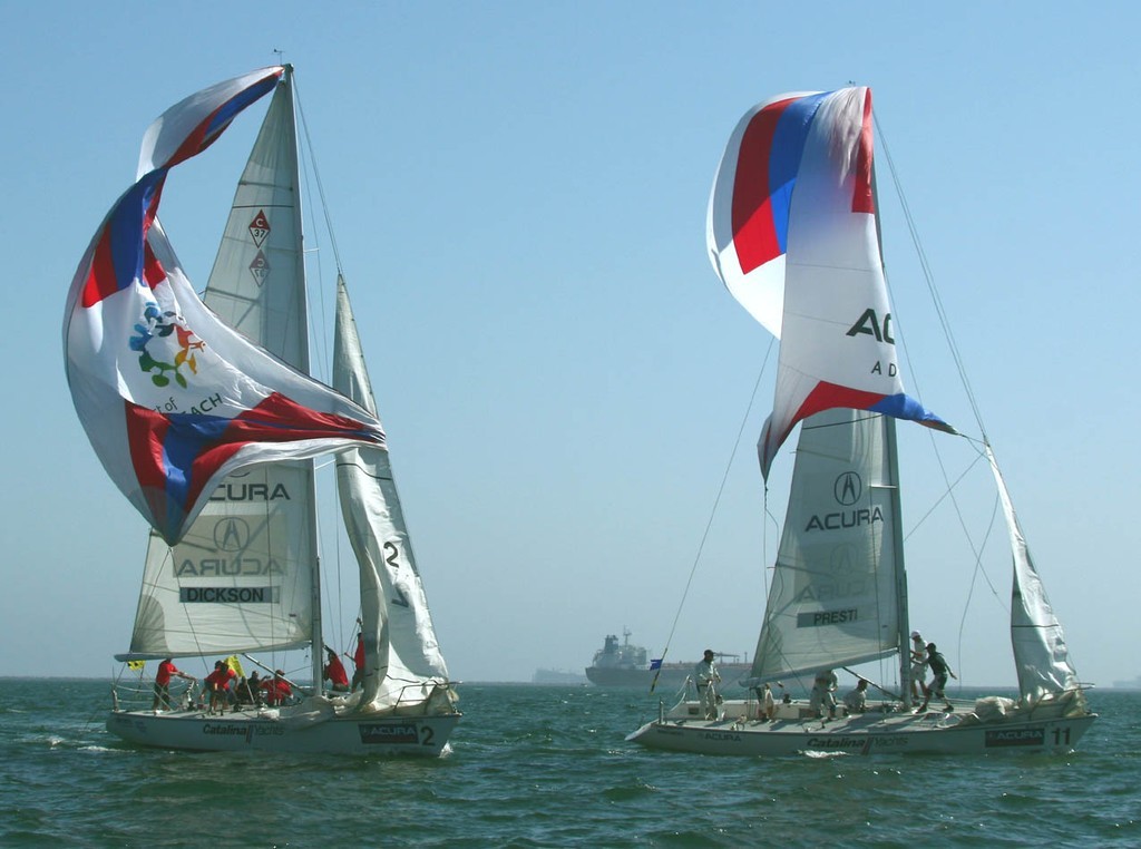 Philippe Presti (r.) Scott Dickson had a spirited consolation battle - Day 5, 2008 Congressional Cup © Rich Roberts http://www.UnderTheSunPhotos.com