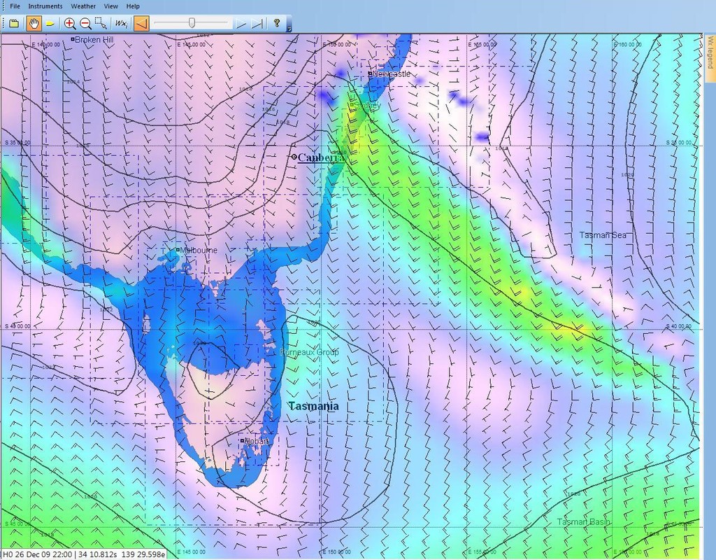 PredictWind Sydney to Hobart dec 26th 2200hrs - Sydney to Hobart photo copyright SW taken at  and featuring the  class