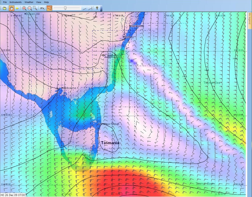 PredictWind Sydney to Hobart dec 26th 0700hrs - Sydney to Hobart photo copyright SW taken at  and featuring the  class