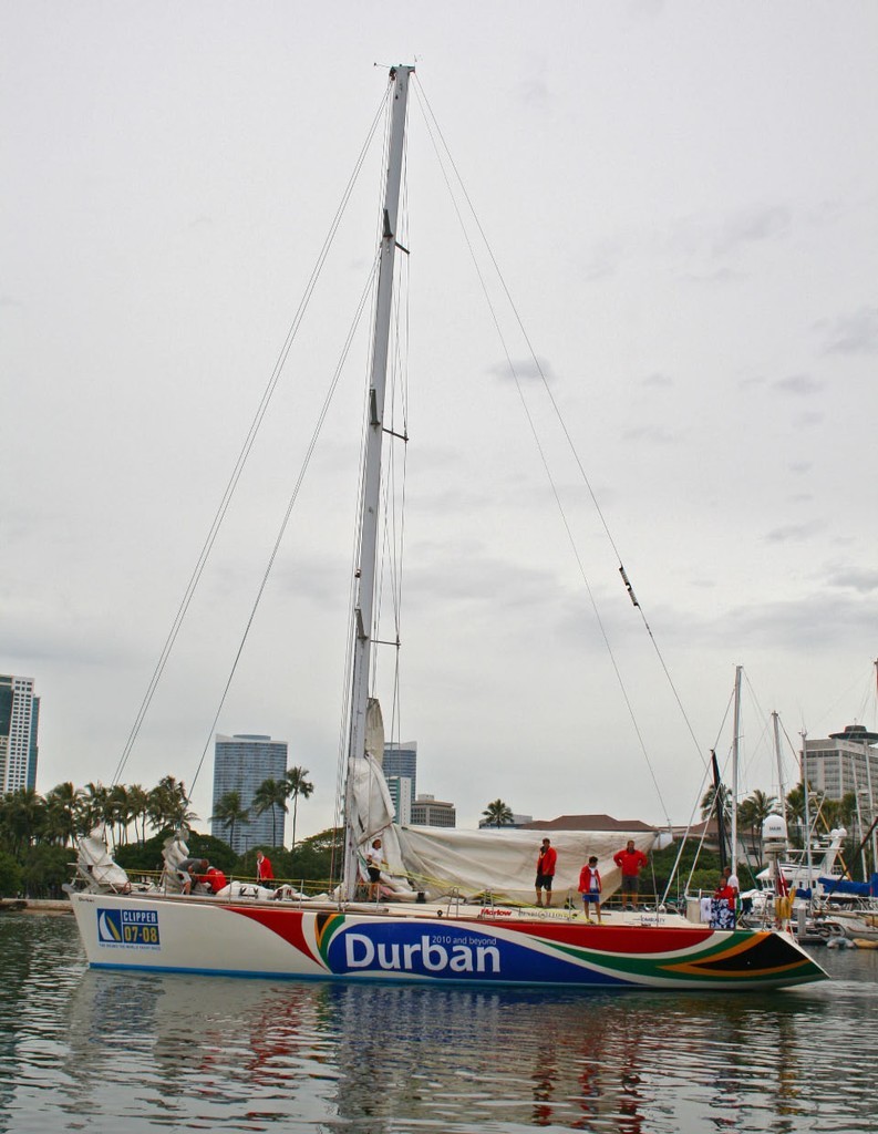 Durban 2010 and Beyond with new mast heads for Santa Cruz © Clipper Ventures PLC . http://www.clipperroundtheworld.com