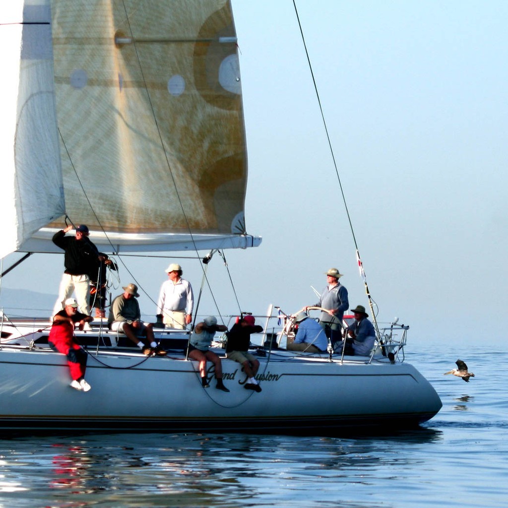 Grand Illusion’s main sail luffs helplessly   - 61st Newport to Ensenada Race  © Rich Roberts http://www.UnderTheSunPhotos.com
