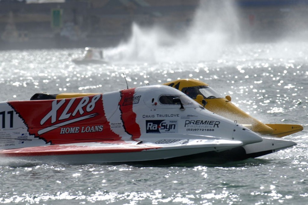 Craig Truslove and Vella in close racing. - XLR8 Home Loans Australian Formula 1 Superboat series Geelong 2008 photo copyright Australian F1 Superboat Series - f1boat.com.au http://www.f1boat.com.au taken at  and featuring the  class
