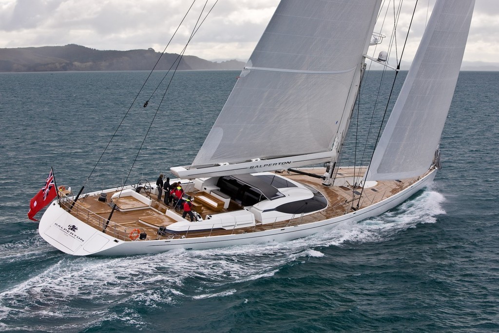 Salperton IV sailing Auckland. She was built by Fitzroy Yachts with spars from Southern Spars © SW