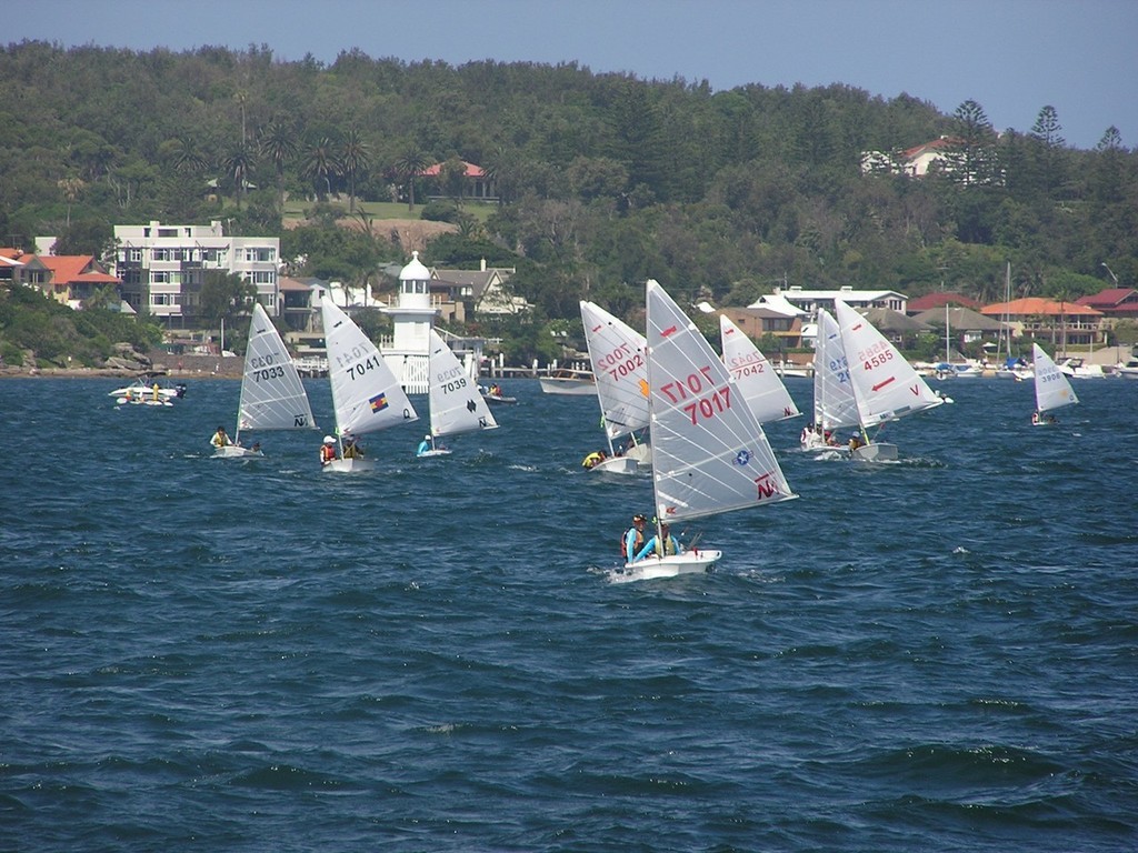 Kurt Hansen and Matthew Lang in Need for Speed leading a heat. They won all six heats - 44th Australian Sabot Championship © John Payne http://www.johnpaynephoto.com
