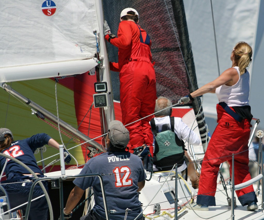 Chuck Spear's J105, Twelve Bar Blues' crew hoist the spinnaker during windward mark rounding - Ullman Sails Long Beach Race Week photo copyright Rich Roberts http://www.UnderTheSunPhotos.com taken at  and featuring the  class