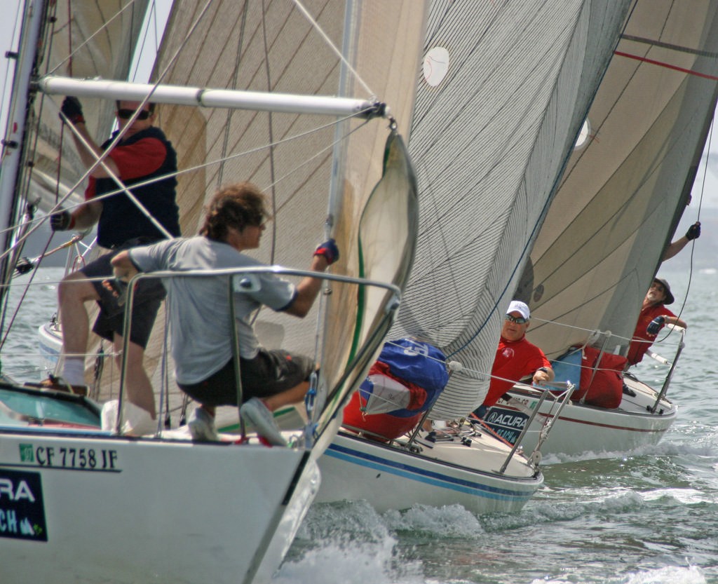 J/29s fight for position on mark rounding. - Ullman Sails Long Beach Race Week - Day 2 © Rich Roberts http://www.UnderTheSunPhotos.com