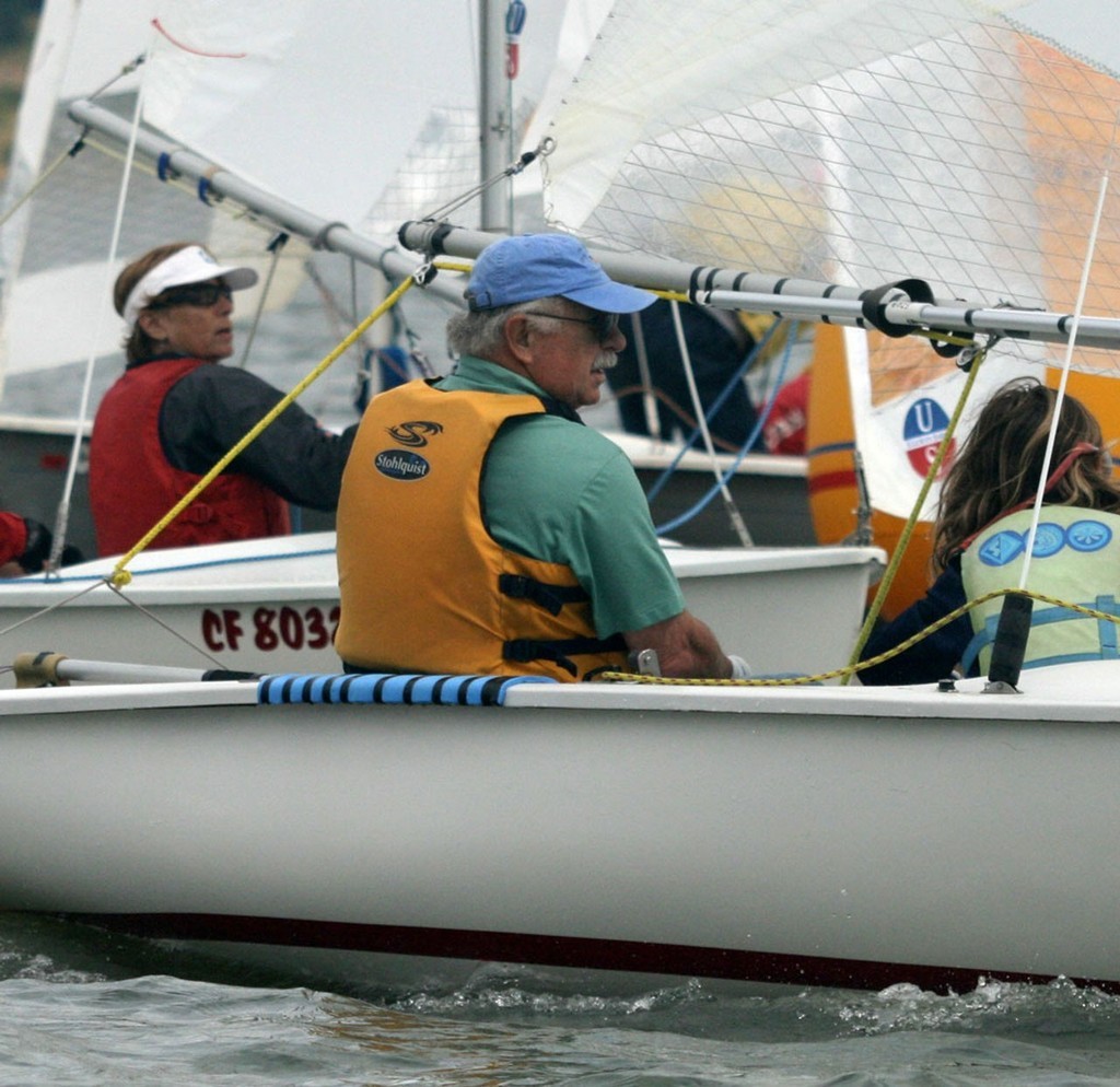 Silver fleet leader Joe Damico avoids a windward mark traffic jam  Lido 14 Championship 2008 © Rich Roberts http://www.UnderTheSunPhotos.com