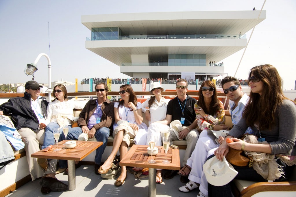 Louis Vuitton Round Robin 1.Guests at Port America's Cup: Chabeli Iglesias with her husband, Christian Altaba; Jose Toledo and her husband, Cristobal Martínez photo copyright ACM 2007/Carlos Luján taken at  and featuring the  class