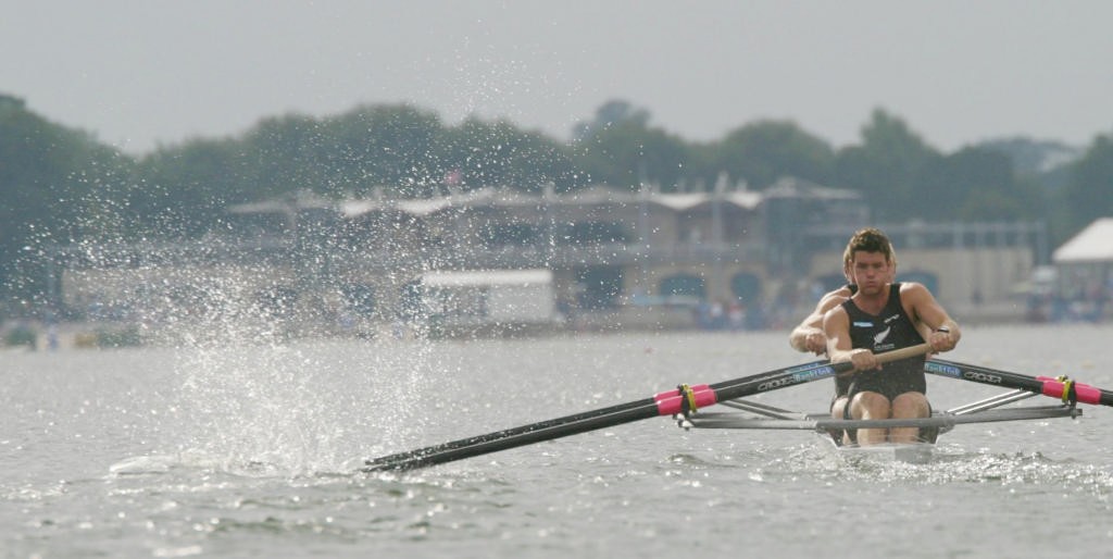 Dane Boswell Strokes the NZL Mens Coxed Four to fifth place ( photo copyright Rob Bristow www.rowinginfo.info taken at  and featuring the  class