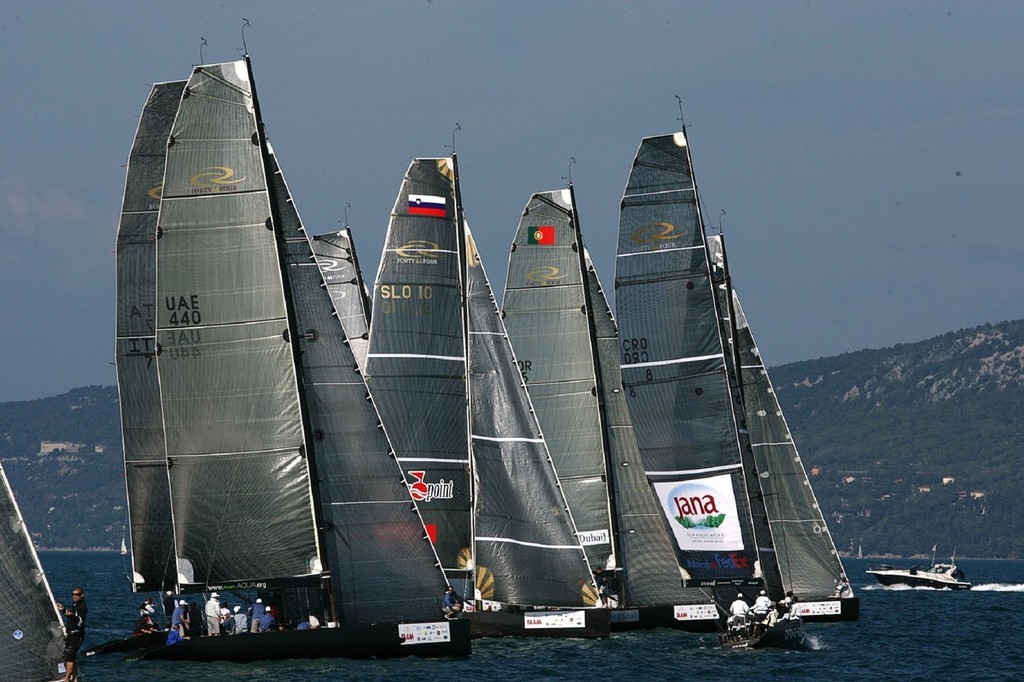 RC 44 class line up at the start of the Barcolana 39  © Event Media