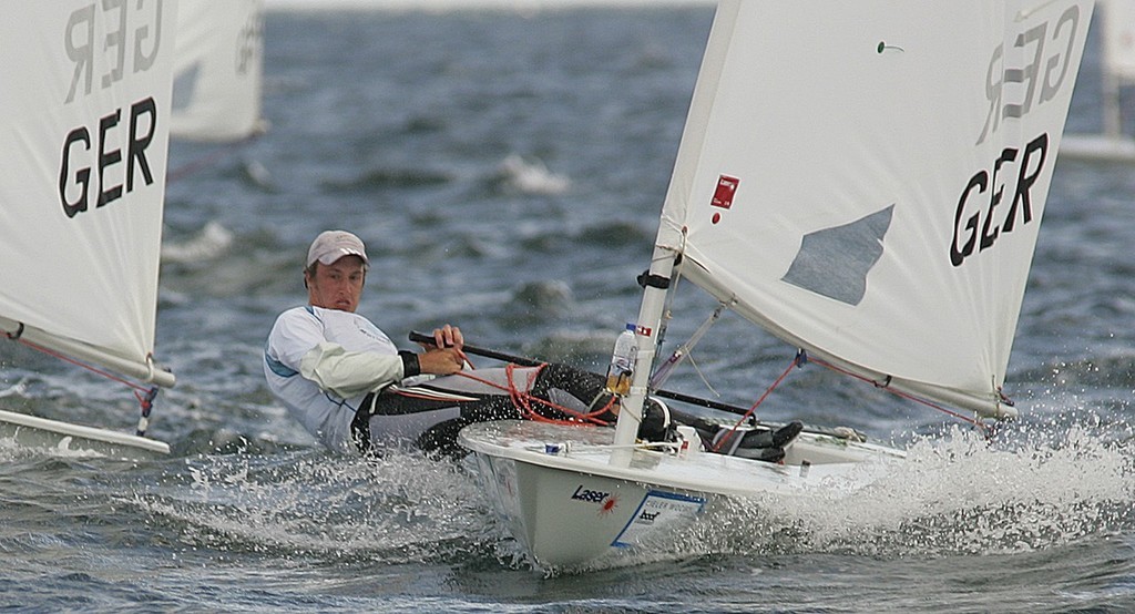 Simon Grotelueschen (GER) competing in the Mens Laser<br />
 © Herman Hell Kiel Week 2009