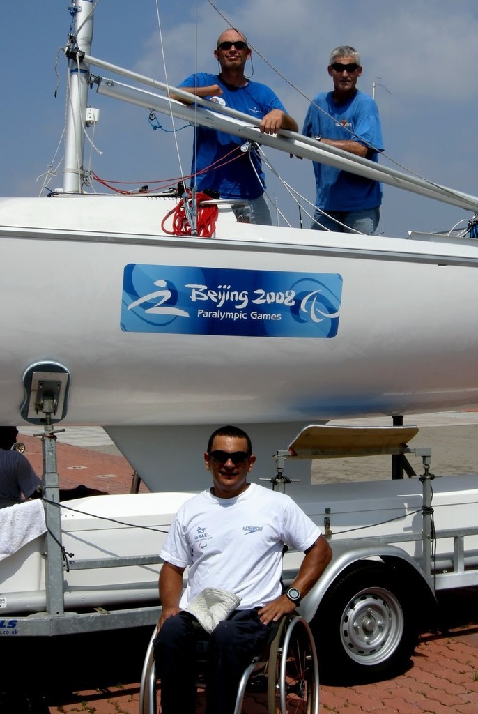 Israeli Sonar team.  Defending Gold Medallists -Benny Vexler, top left, Arnon Efrati, top right and Dror Cohen in wheelchair photo copyright Event Media taken at  and featuring the  class