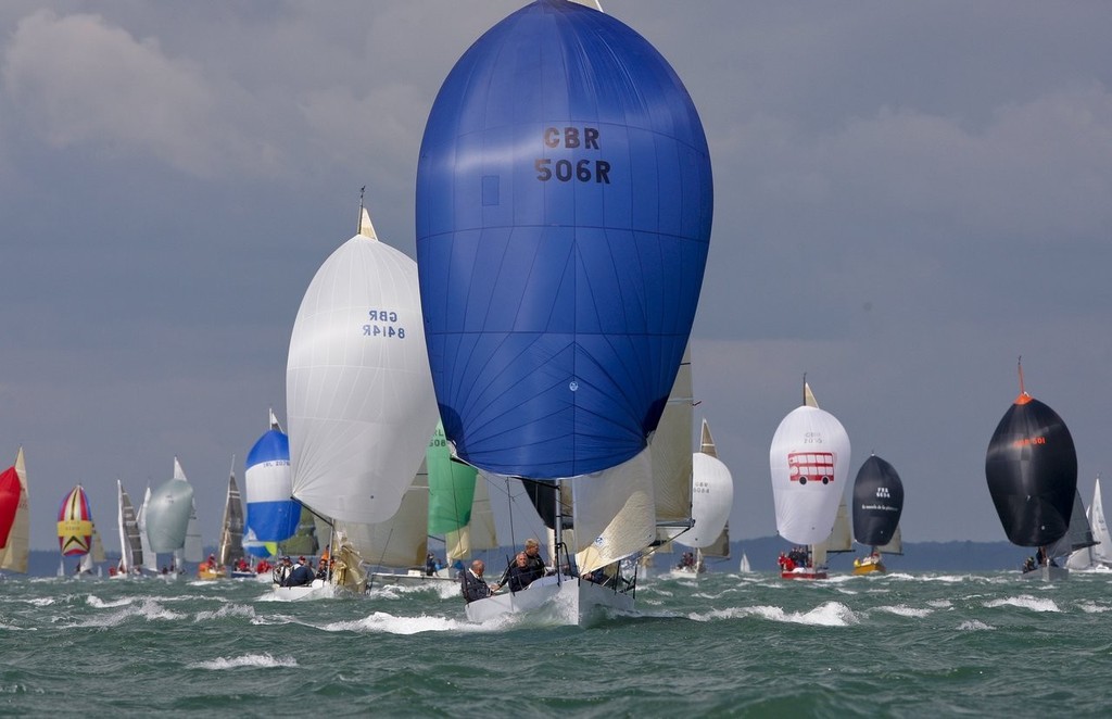 Anchor Challenge (Peter Morton) leads the fleet during the the final day of the Coutts Quarter Ton Cup, Cowes, Isle of Wight © Paul Wyeth / www.pwpictures.com http://www.pwpictures.com