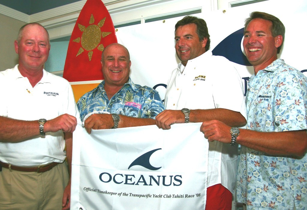 Skippers (l-r) Jim Morgan, Bob Lane and Chris Welsh and Mag 80 navigator Ernie Richau sporting  - Tahiti Race 2008  © Rich Roberts http://www.UnderTheSunPhotos.com