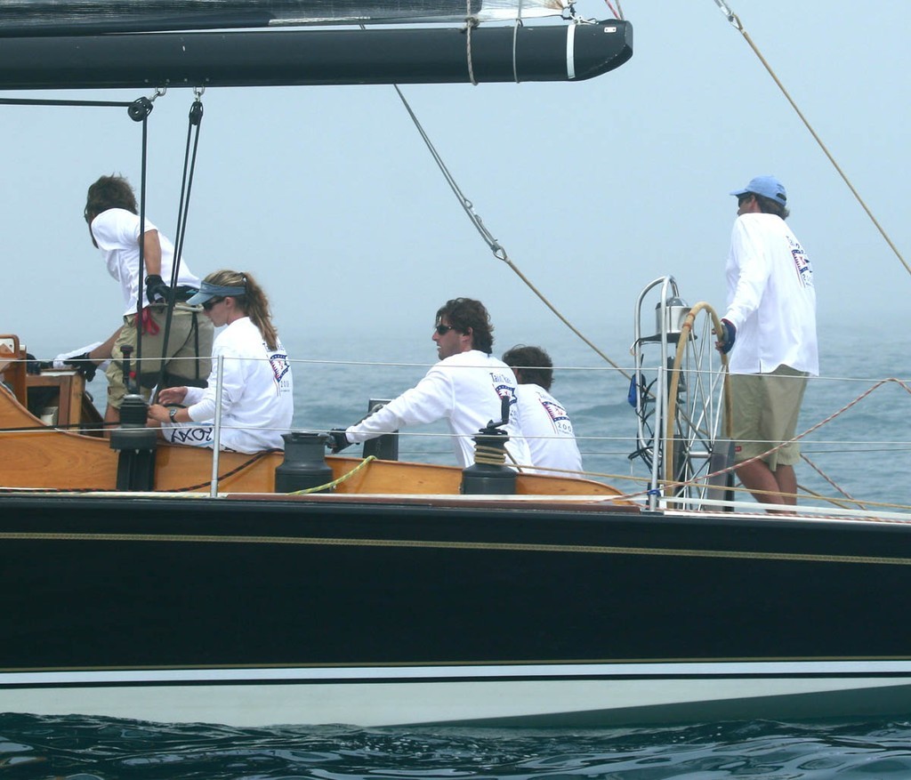 Chris Welsh at Ragtime’s helm as Genny Tulloch (l) trims the jib  - Tahiti Race 2008  © Rich Roberts http://www.UnderTheSunPhotos.com