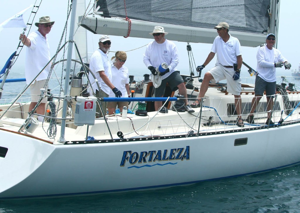 Fortaleza skipper Jim Morgan (l) and his all-Los Angeles YC crew  - Tahiti Race 2008  © Rich Roberts http://www.UnderTheSunPhotos.com