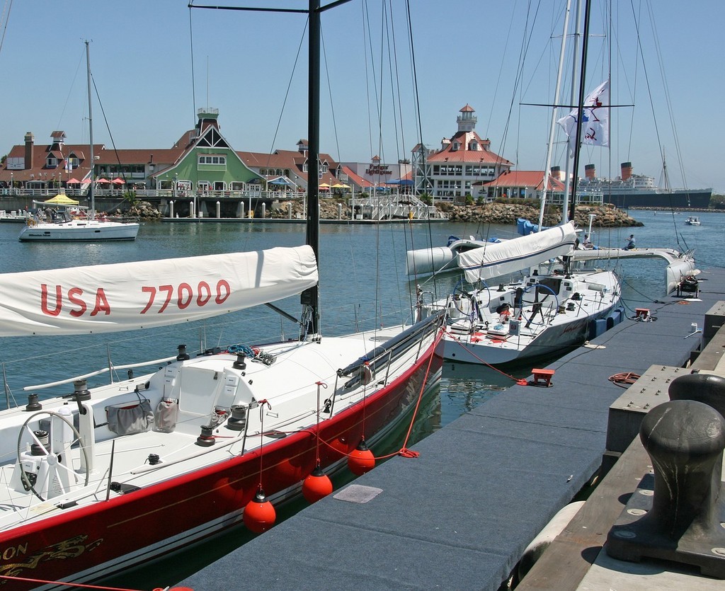 Pendragon IV (l.) Samba Pa Ti and trimaran LoeReal are ready to go - Transpac 2007 © Rich Roberts http://www.UnderTheSunPhotos.com