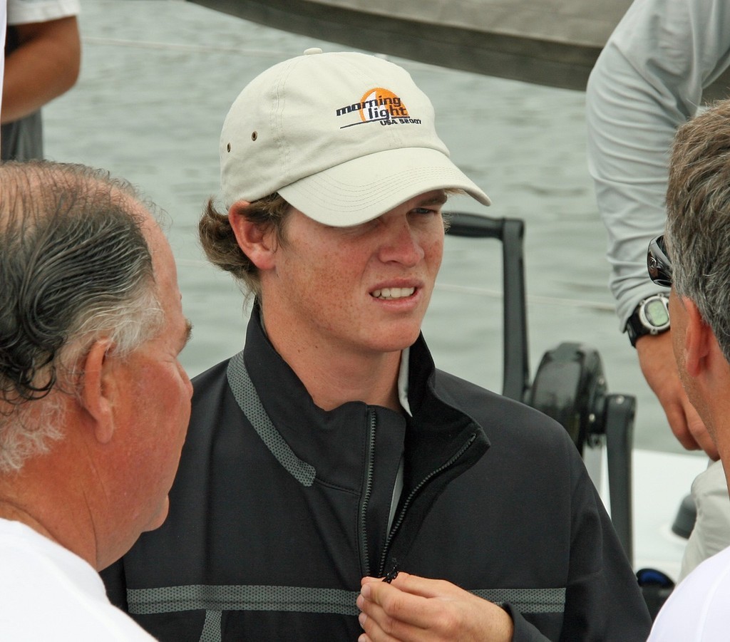 Morning Light's Jeremy Wilmot with Pyewacket's Robbie Haines (l.) and Stan Honey before the start - Transpac 2007 photo copyright Rich Roberts http://www.UnderTheSunPhotos.com taken at  and featuring the  class