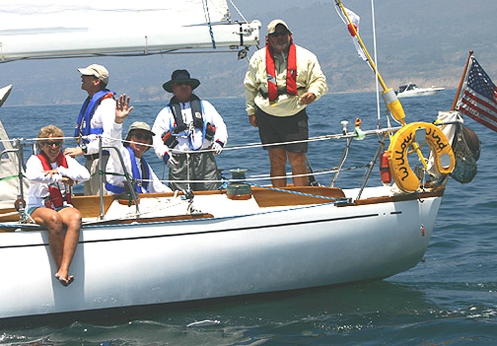 Wendy Siegal (left) on her Cal 40, Willow Wind, before the start of the 2005 Transpac. © Rich Roberts http://www.UnderTheSunPhotos.com