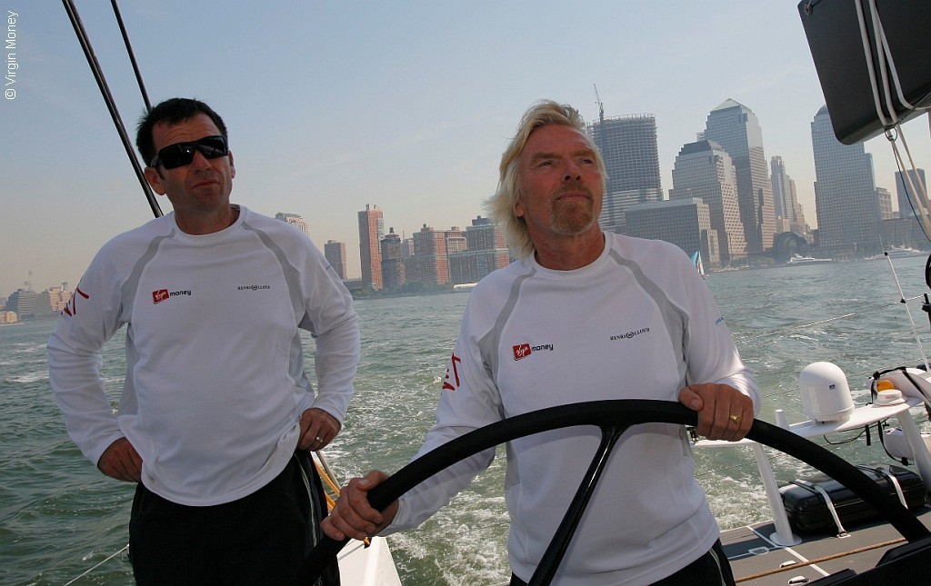 Mike Sanderson and Richard Branson on helm of Virgin Money leave New York  © Virgin Money http://virginmoney.com