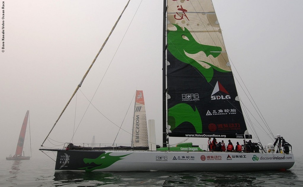 Deep fog descended on the race track. With little wind to speak of, the Race Committee officially abandoned racing for the day (Saturday)  ©  David Kneale/Volvo Ocean Race http://www.volvooceanrace.com/