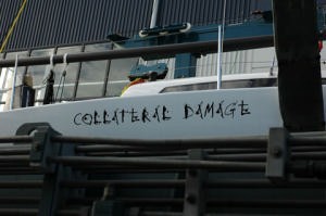 Collateral Damge is jointly owned by Kevin and Mark Mulcare photo copyright www.sailingblind.org.nz taken at  and featuring the  class