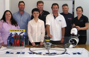Carl Craaford (second left) and the Lewmar Australiasia team photo copyright Lewmar . http://www.lewmar.com taken at  and featuring the  class