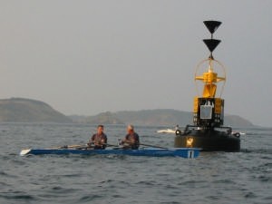 Double scull rounds and offshore mark in the Channel Islands photo copyright Julie Duquemin taken at  and featuring the  class