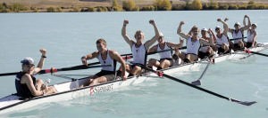 Christ College Christchurch #1 crew celebrate the win over rivals Kings College and Hamilton Boys High in the 2006 Maardi Cup photo copyright SIR+photosouth@xtra.co.nz taken at  and featuring the  class