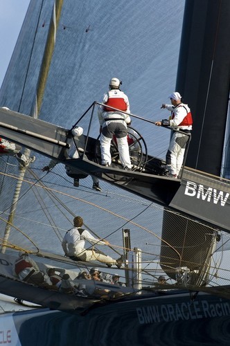 BOR90 flying high in the second set of sea trials off San Diego, USA. Racing a Multihull Match for the America’s Cup, will almost certainly trigger a satellite Louis Vuitton Series. © Paul Todd/Outside Images http://www.outsideimages.com