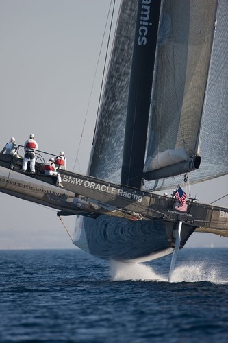 BMW ORACLE Racing - 90 ft trimaran sea trials - San Diego  © BMW Oracle Racing Photo Gilles Martin-Raget http://www.bmworacleracing.com