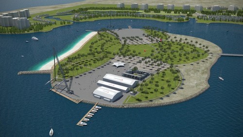 The island at the Al Hamra Village, Ras al-Khaimah,  UAE - considered to be the most attractive target for an attack © Copyright / Alinghi http://www.alinghi.com