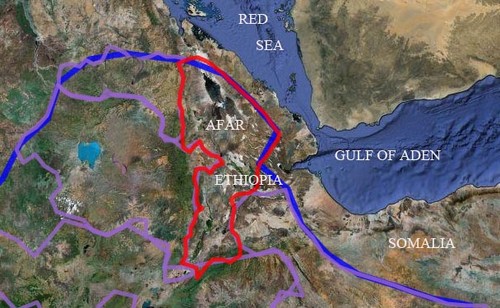 Afar, where the new ocean is forming in the desert © SW