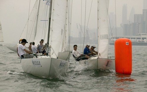 No room at the ODM - RHKYC Long Beach Autumn Regatta 2007 © Guy Nowell http://www.guynowell.com